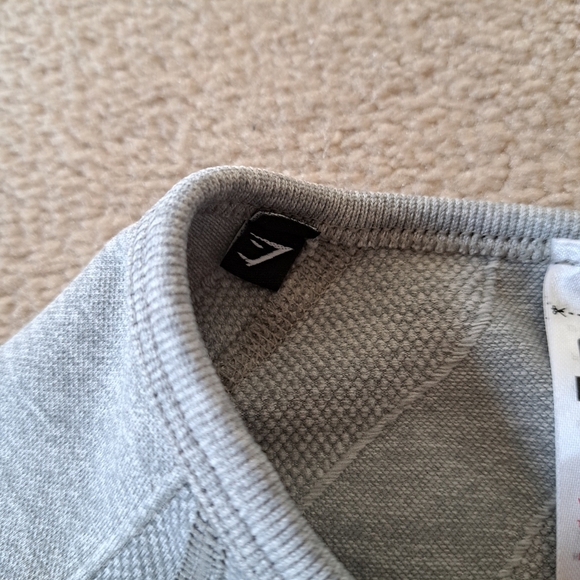Gymshark Flex Sports Crop Top Grey Size Small Active Top Long Sleeved - Picture 11 of 16
